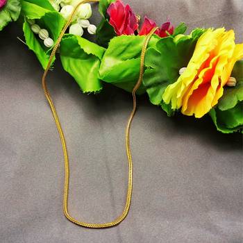 Size 24 inch brass golden plain chain 1