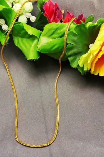 Size 24 inch brass golden plain chain