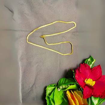 Size 24 inch brass golden plain chain 1