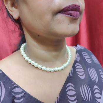 Free size moti golden moti stud necklace 2