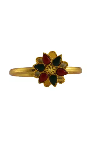 Free size brass golden kunden stud  ring