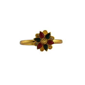 Free size brass golden kunden stud  ring 4