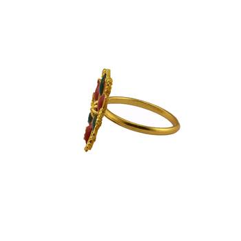 Free size brass golden kunden stud  ring 5