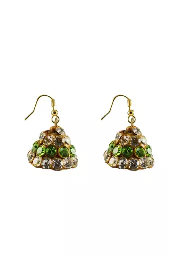 Size 1/2 inch  lakh golden stone stud jhumki  for woman and girls