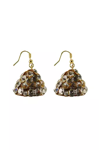 Size 1/2 inch  lakh golden stone stud jhumki