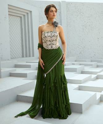 Bianca corset pre drape saree 1