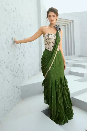 Bianca corset pre drape saree