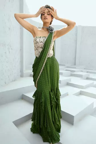 Bianca corset pre drape saree