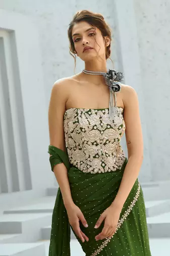 Bianca corset pre drape saree
