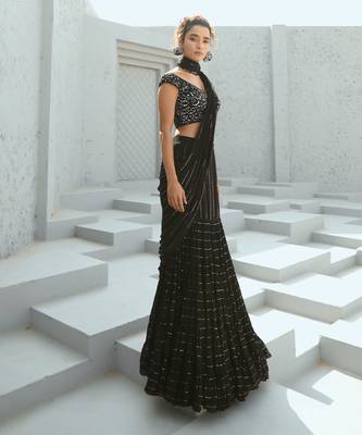 Sky pre drape saree 2
