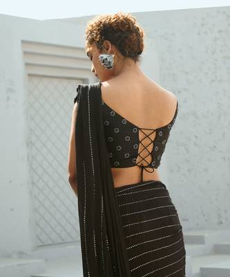 Sky pre drape saree 3