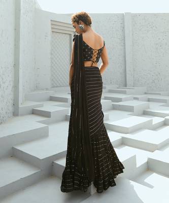 Sky pre drape saree 4