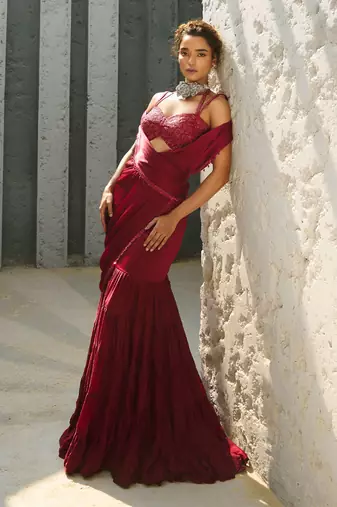 Aura pre drape saree