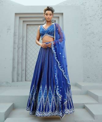 Blue Sunflower Skirt 1