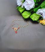 Free size brass golden moti stud bali  nath