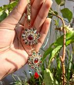 Size 5 inch brass golden stone stud key chain