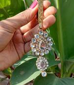 Size 5 inch brass golden stone stud key chain