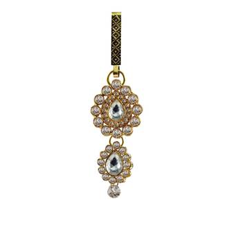 Size 5 inch brass golden stone stud key chain 3