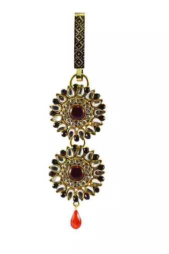 Size 5 inch brass golden stone stud key chain