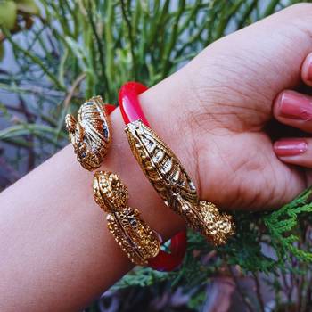 Brass material red plain bangle 2
