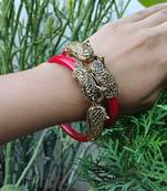 Brass material red plain bangle