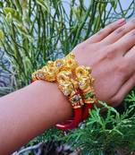 Brass material red plain bangle