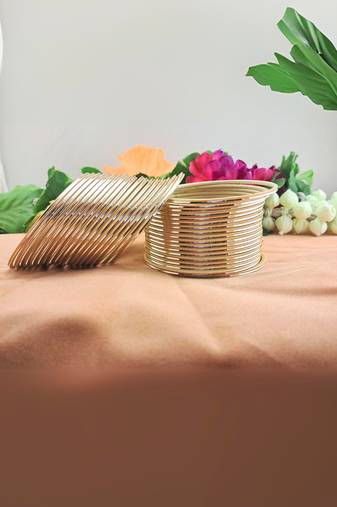 Metal material golden plain bangle