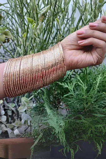 Metal material golden plain bangle
