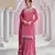 Pink embroidered chinon free size sharara suit