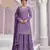 Violet embroidered chinon free size stitched sharara suit