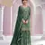 Green embroidered chinon free size stitched sharara suit