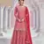 Peach embroidered chinon free size stitched sharara suit
