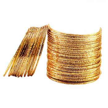 Metal material golden plain bangle 4