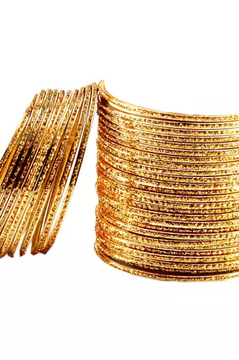 Metal material golden plain bangle