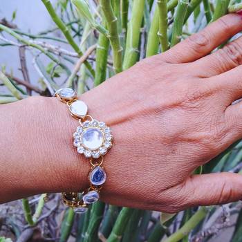 Adjustable size brass golden kunden stud  bracelet 2