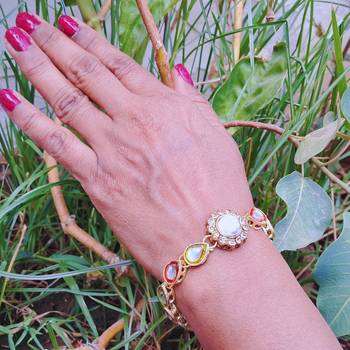 Adjustable size brass golden kunden stud  bracelet 2