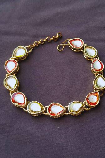 Adjustable size brass golden kunden stud  bracelet