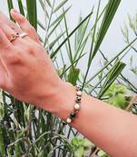 Adjustable size brass golden stone stud  bracelet