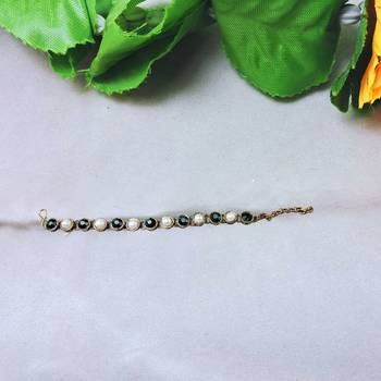 Adjustable size brass golden stone stud  bracelet 2