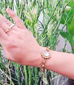Adjustable size brass golden stone stud  bracelet
