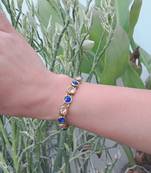 Adjustable size brass golden stone stud  bracelet