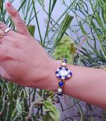 Adjustable size brass golden stone stud  bracelet