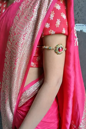 Free size brass golden kunden stud baju band
