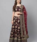 Alluring Purple Colored Bridal Wear Designer Embroidered Lehenga choli