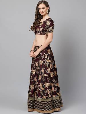 Alluring Purple Colored Bridal Wear Designer Embroidered Lehenga choli 2