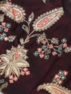 Alluring Purple Colored Bridal Wear Designer Embroidered Lehenga choli 5