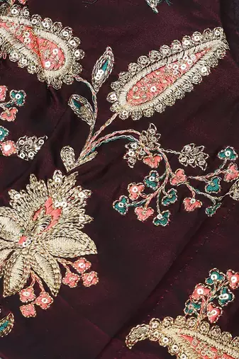 Alluring Purple Colored Bridal Wear Designer Embroidered Lehenga choli