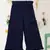 Saka designs blue textured poly cotton regular fit girls pants