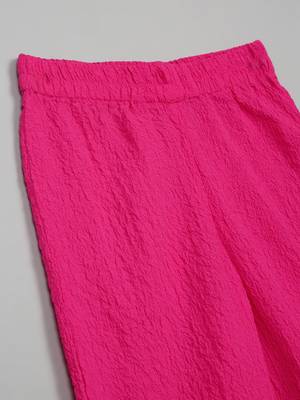 Saka designs pink textured poly cotton regular fit girls pants 3
