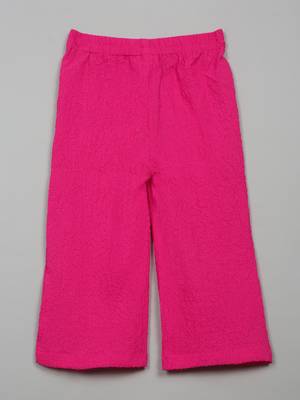 Saka designs pink textured poly cotton regular fit girls pants 4